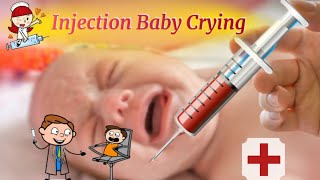 Injection Crying Cute Baby Little Girl  Crying injection pain  Girl Crying injection Backside [upl. by Klemm]