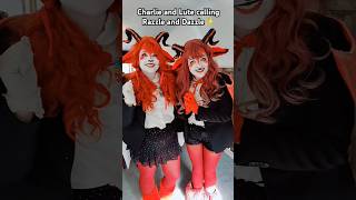 Razzle and Dazzle seeing Lute 😡😡😡 ninbeaa cindercosplays foxandthings hazbinhotel cosplay [upl. by Maynard]