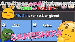 Osu Gameshow osu True or False ft Alish2001 [upl. by Wilburt737]