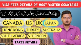 visa fees of different countries  visa fees for australia  visa fees for uk  visa fees for usa [upl. by Yraek]