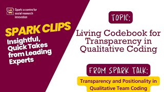 Living Codebook for Transparency in Qualitative Coding  Spark Clips [upl. by Southworth569]