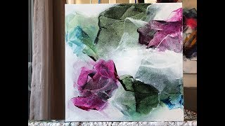 Abstract Painting Techniques using Acrylics Timelapsed Demonstration [upl. by Annola]