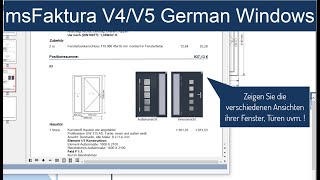 msFaktura V4V5 mit der neuen German Windows© 2024 Preisliste Fenster Angebote erstellen [upl. by Coshow286]