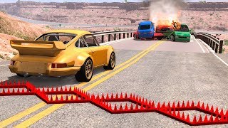 Collapsing Bridge Pileup Car Crashes 18  BeamNG DRIVE  SmashChan [upl. by Aiak]