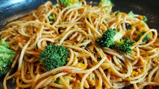 Easy Pasta Recipe  Spaghetti with Broccoli in Rich Flavored Garlic oil  Vegan [upl. by Ellennaj196]