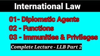 Diplomatic Immunity in International Law  Diplomatic Privileges [upl. by Nannarb]