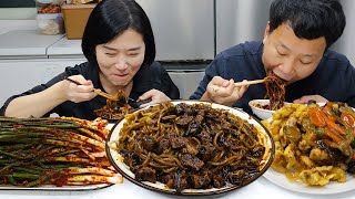 집에서 만든 짜장면 탕수육 파김치 먹방jajangmyeon amp Tangsuyuk amp green onion kimchi MUKBANG EATING SHOW [upl. by Sweyn]