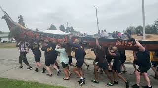 First Nation Suquamish Hosting 2024 Canoe Arrival Ceremony  Munu Tribe Carry [upl. by Skricki]