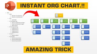 13AMAZING TRICK  Create Instant ORG charts using PowerPoint  powerpointtraining [upl. by Hazrit]