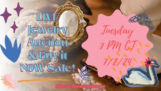 LIVE Jewelry Auction amp BIN Sale 7 PM CT Tues 7224 [upl. by Luhem]