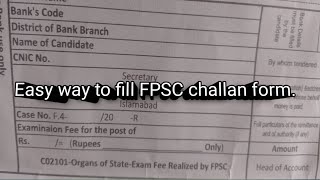 fpsc challan easy way to fill FPSC challan form [upl. by Huba]