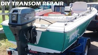 BOAT TRANSOM REPAIR MADE EASY  DIY [upl. by Edgell]