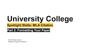 MLA Style and Citation Formatting Your Paper [upl. by Aicilanna]