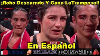 Katie Taylor Gana Decision Via Robo Ante Amanda Serrano Con Trampa Dando Cabezasos Y Abrazando Mucho [upl. by Stimson531]