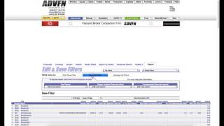 How To Setup ADVFN UK Screener Filter X [upl. by Korie687]