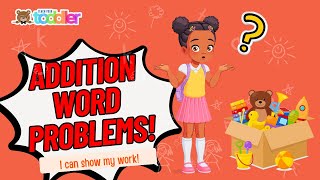 Learn How to Add Basic Math Addition Word Problems with Pictures for Kids Show Your Work [upl. by Heisser28]