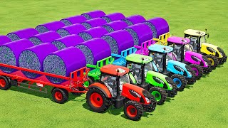 PLOWING PLANTING LAVENDER HARVEST amp MAKE BALES WITH LANDINI TRACTORS amp HARVESTERS  FS22 [upl. by Kristos]