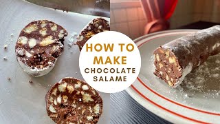 how to make chocolate salame  easy italian recipe no bake [upl. by Arekat]