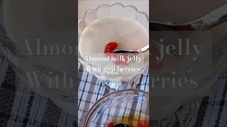 Almond milk jelly with goji berries traditional Chinese dessert  very easy recipe [upl. by Enilorac]