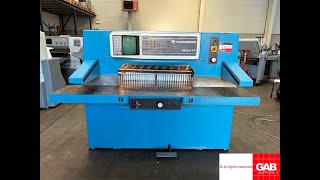 1992 Wohlenberg 92 MCS 2TV paper cutter machine for sale Gab Supplies Ltd [upl. by Haelat941]