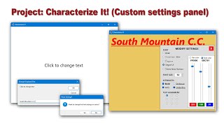 OOP Programming VB  006G Characterize It project Settings Panel [upl. by Ielirol521]