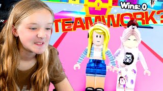 Trinity and Madison Play Teamwork Puzzles on Roblox [upl. by Nikaniki]