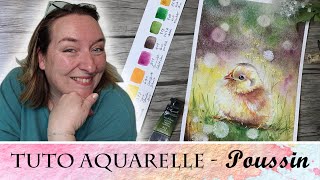 Tutoriel aquarelle débutant  Comment peindre un poussin avec Virginie Lucas Vinnylu Création [upl. by Bore]