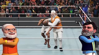 Modi vs Gandhi WWE Funny Fight  PM Modi  Mahatma Ghandi [upl. by Lihkin]