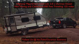 Part 1  Worst MPG Chevy Colorado 28L Duramax MPG HWY nontowing  125 mile climb of 6000 ft [upl. by Sorenson741]