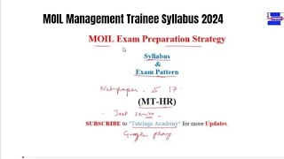 MOIL Management Trainee Syllabus 2024 – Check MOIL Limited Graduate Trainee Exam Pattern [upl. by Wycoff166]