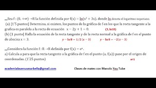 Recta tangente y normal a una función en un punto [upl. by Nosiram]