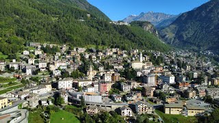 Chiesa in Valmalenco A 4K Aerial Adventure Through Alpine Beauty [upl. by Selrahc]