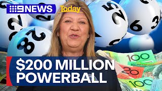 Recordbreaking 200 million Powerball jackpot draws tonight  9 News Australia [upl. by Ecilegna448]