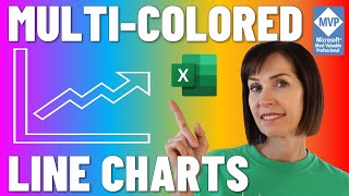 Multicolored Excel Line Charts  3 EASY ways [upl. by Ronel]