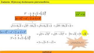 Dodawanie pierwiastków  Zadanie  Matfiz24pl [upl. by Ahseen278]