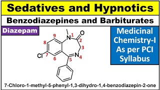 Sedatives and Hypnotics structure and IUPAC name Benzodiazepines Barbiturates [upl. by Simonetta]