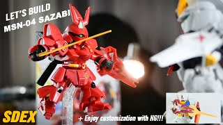 Lets build MSN04 SAZABI SD GUNDAM EXSTANDARD No017 [upl. by Lyris]