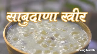 साबूदाणा खीर SABUDANA KHEER MARATHI RECIPE FASTING RECIPE AUTHENTIC MAHARASHTRIAN FOOD [upl. by Oenire]