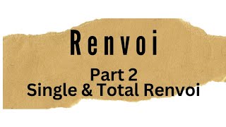 Single renvoi  Total renvoi [upl. by Norab131]