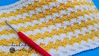 How To Crochet An Easy Stitch  Ideal For Blankets 🧶 [upl. by Aiclef]