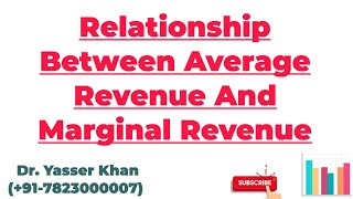 Relationship Between Average Revenue And Marginal Revenue  Average Revenue  Marginal Revenue  AR [upl. by Annohs]