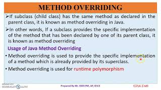 JAVA  MODULE 2  TOPIC 28  CALLING ORDER OF CONSTRUCTORS amp METHOD OVERRIDING [upl. by Philcox766]