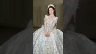 Long sleeve princess ball gown wedding dress 2025 wholesale [upl. by Elohcim]