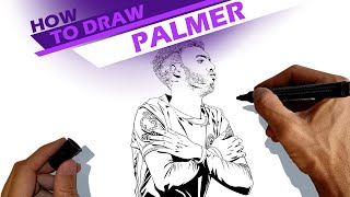 Cole Palmer Premier League Chelsea player  How to draw [upl. by Noyes]