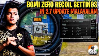 നിങ്ങൾക്കും BGMI 27 ZERO RECOIL SENSITIVITY SETUP MALAYALAM  BEST RECOIL TRAINING TIPS MALAYALAM [upl. by Vita]