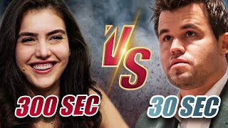 Magnus Carlsen vs Alexandra Botez With INSANE Time Odds [upl. by Notnats]