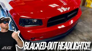 How To Black Out OEM Headlights  0610 Charger [upl. by Magdaia]