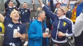 SCOTLAND FANS SING FANTASTIC YES SIR I CAN BOOGIE AT THE ENGLISH WEMBLEY EURO 2021 [upl. by Anitnauq468]