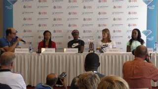 Weltklasse Zürich 2016 IAAF Diamond League press conference Womens 200m [upl. by Enirehtahc]