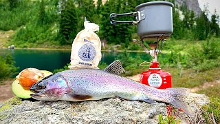 ULTRA REMOTE Trout Catch amp Cook ALPINE Mountain Fishing Adventure [upl. by Russom359]